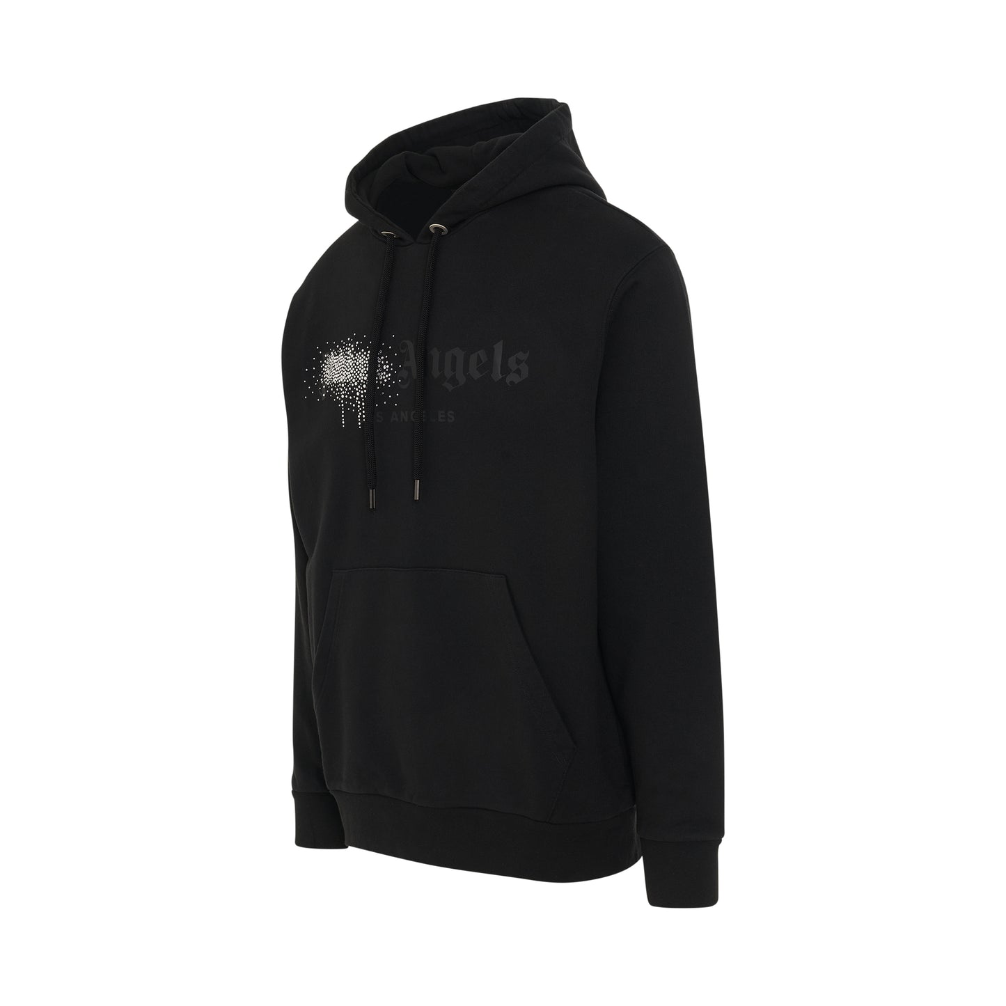 Palm Angels Rhinestone Sprayed Hoodie in Black