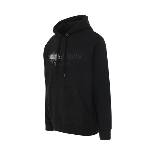 Rhinestone Sprayed Hoodie in Black