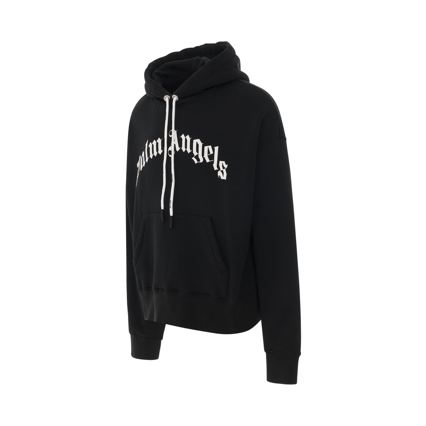 PA Curved Logo Hoodie in Black/White