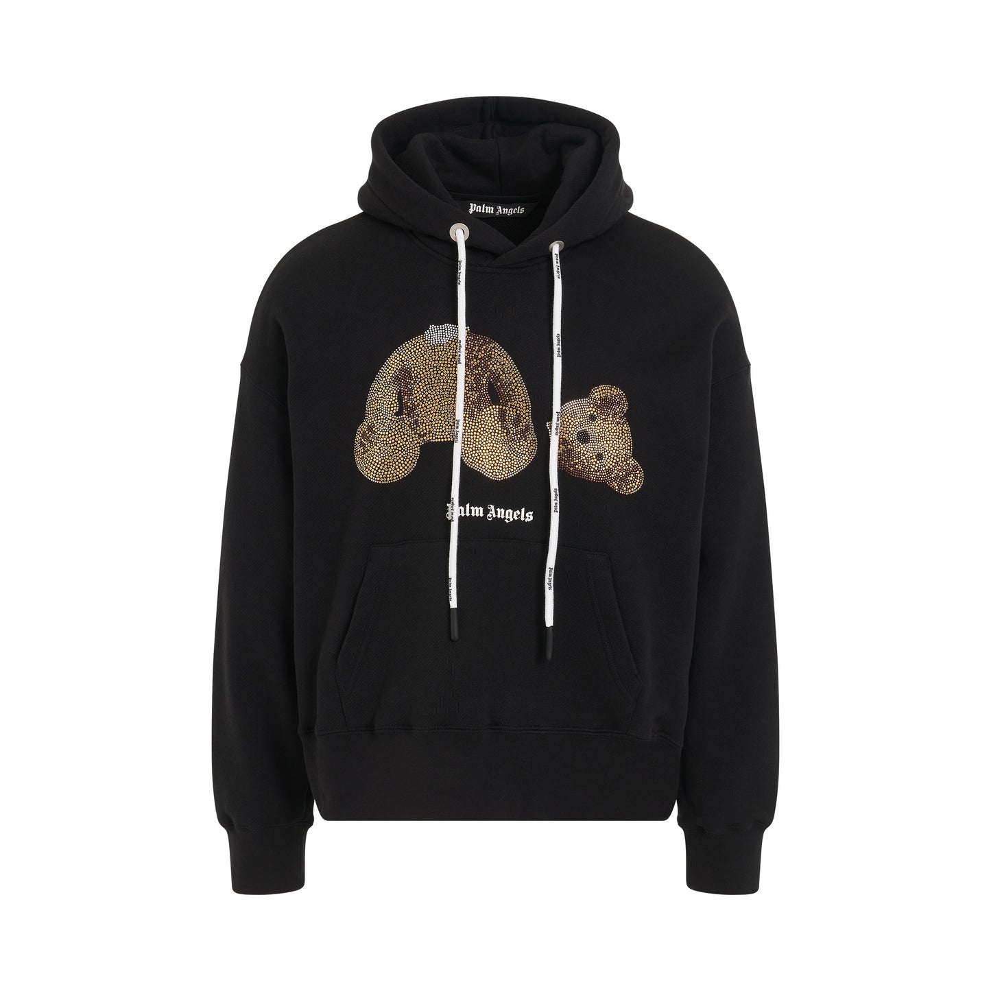 PA Sequins Bear Hoodie in Black/Gold