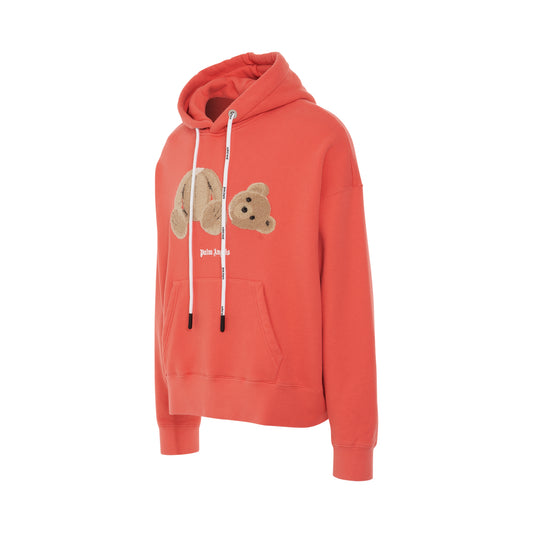 PA Bear Hoodie in Coral/Brown