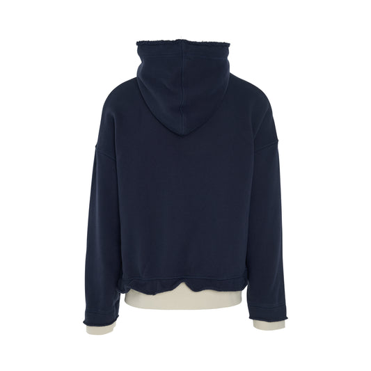 Double Layer Rockstar Hoodie in Navy Blue