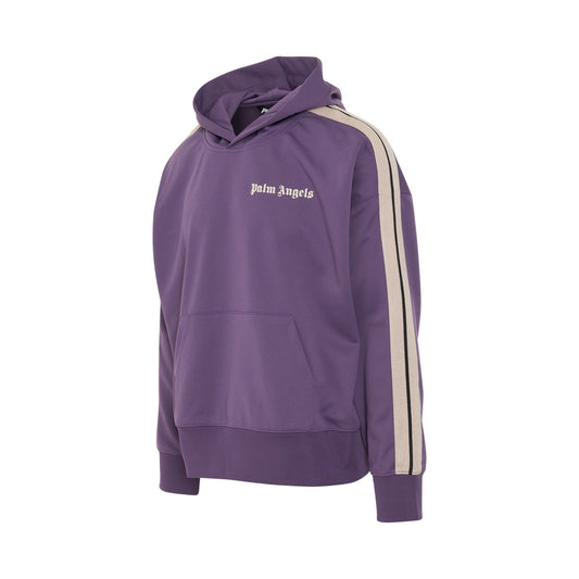 Track Hoodie in Purple/Off White