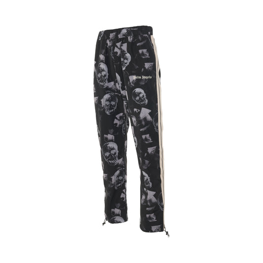 Skulls Print Aftersport Pants in Black/White