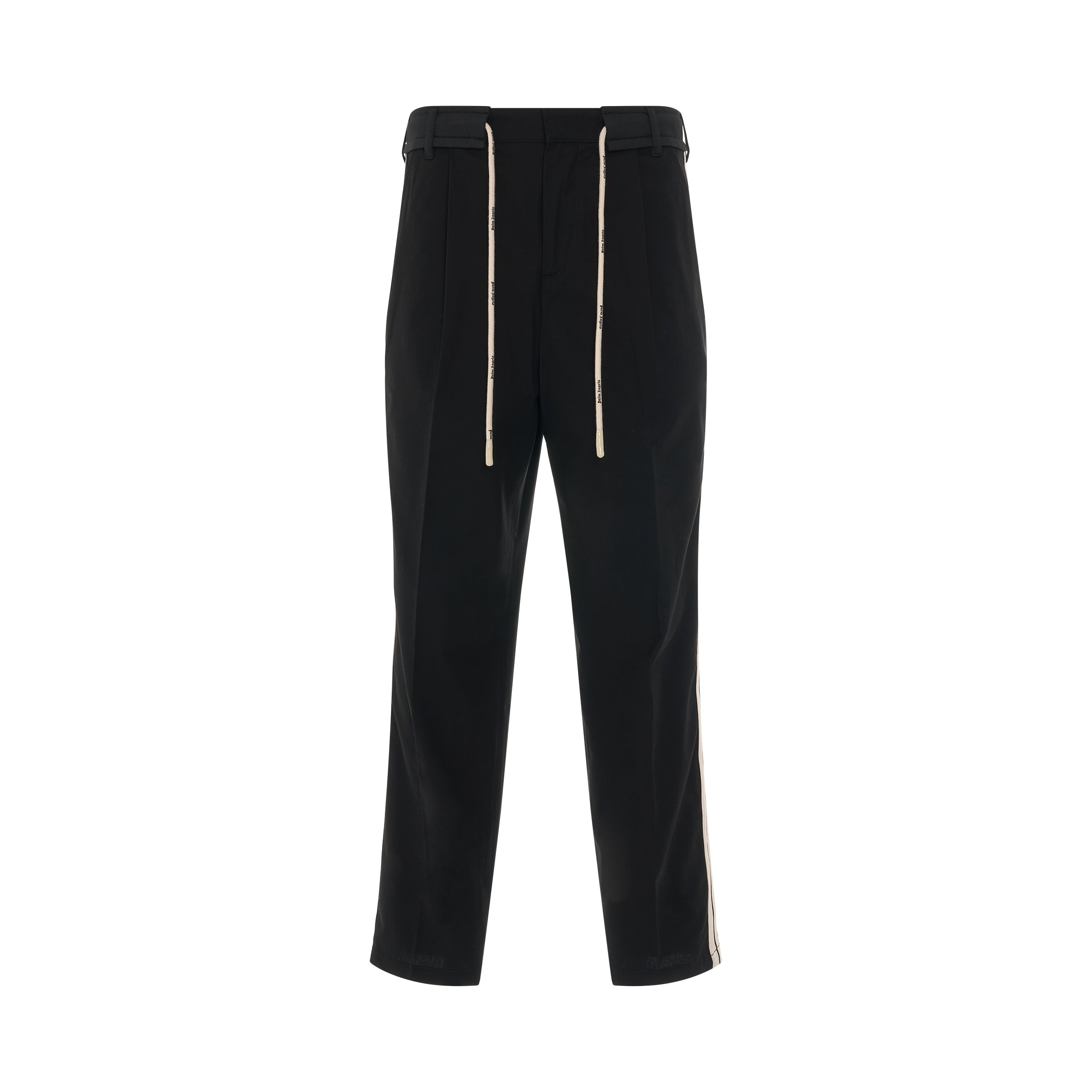 Track Belt Pants in Black/Off-White