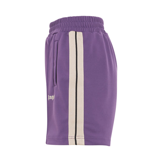 Track Shorts in Purple/Off White