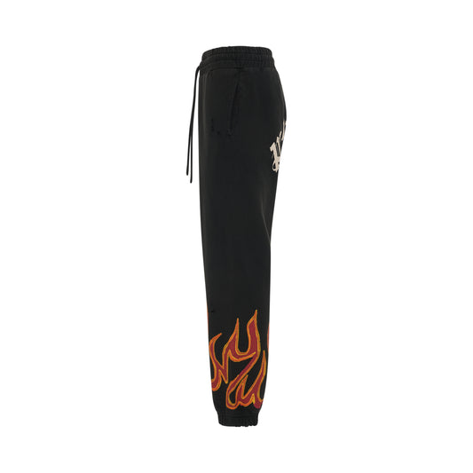 GD Graffiti Flames Sweatpants in Black/Red