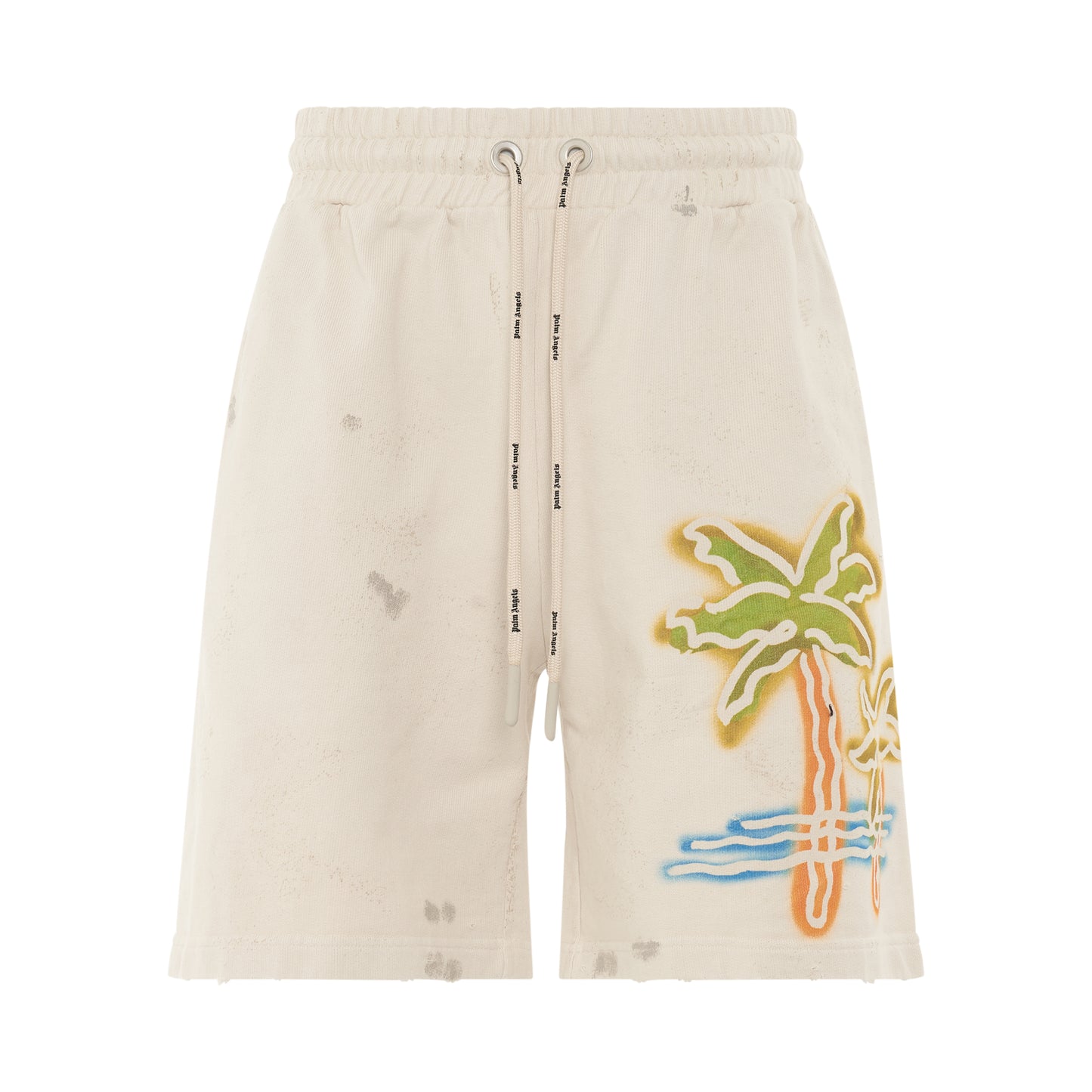 Palm Neon Sweatshorts in Off White/Multicolour