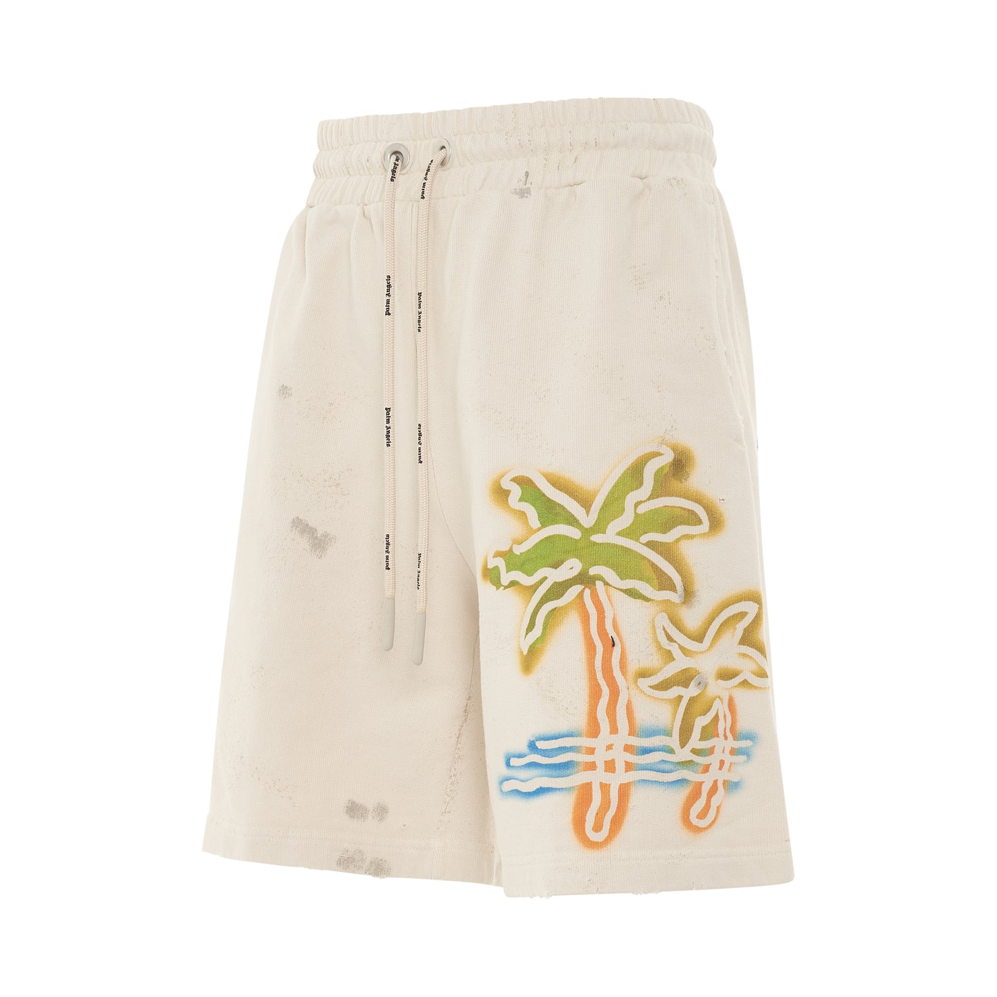 Palm Neon Sweatshorts in Off White/Multicolour