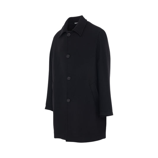 Curved Logo Classic Coat in Black/White