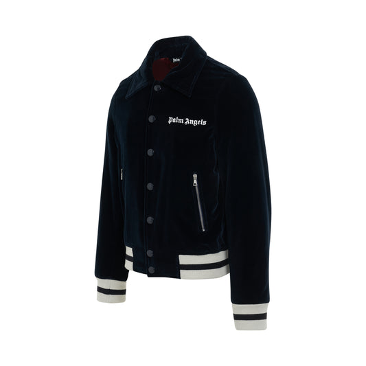 Sunday Baseball Jacket in Indigo/Off White