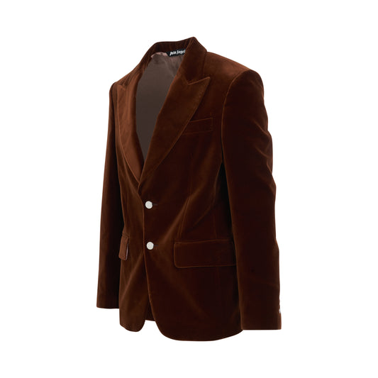 Velvet Suit Blazer in Brown