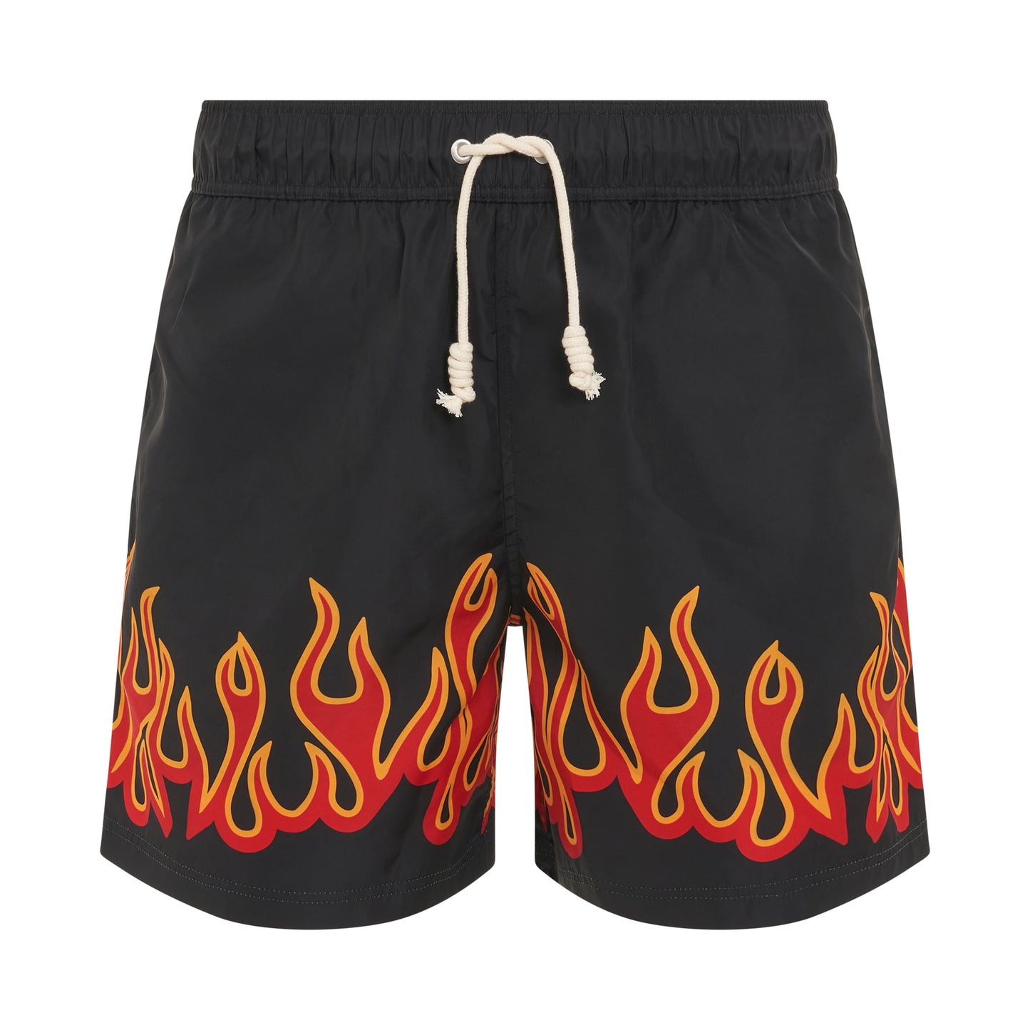 Burning Flames Print Swimshort in Black/Red