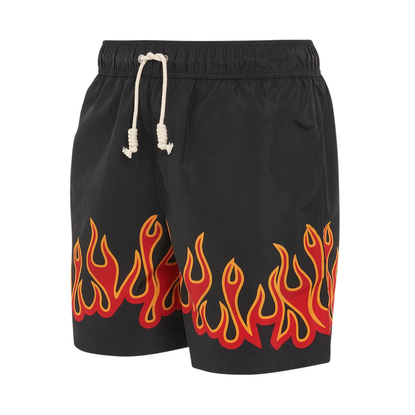 Burning Flames Print Swimshort in Black/Red