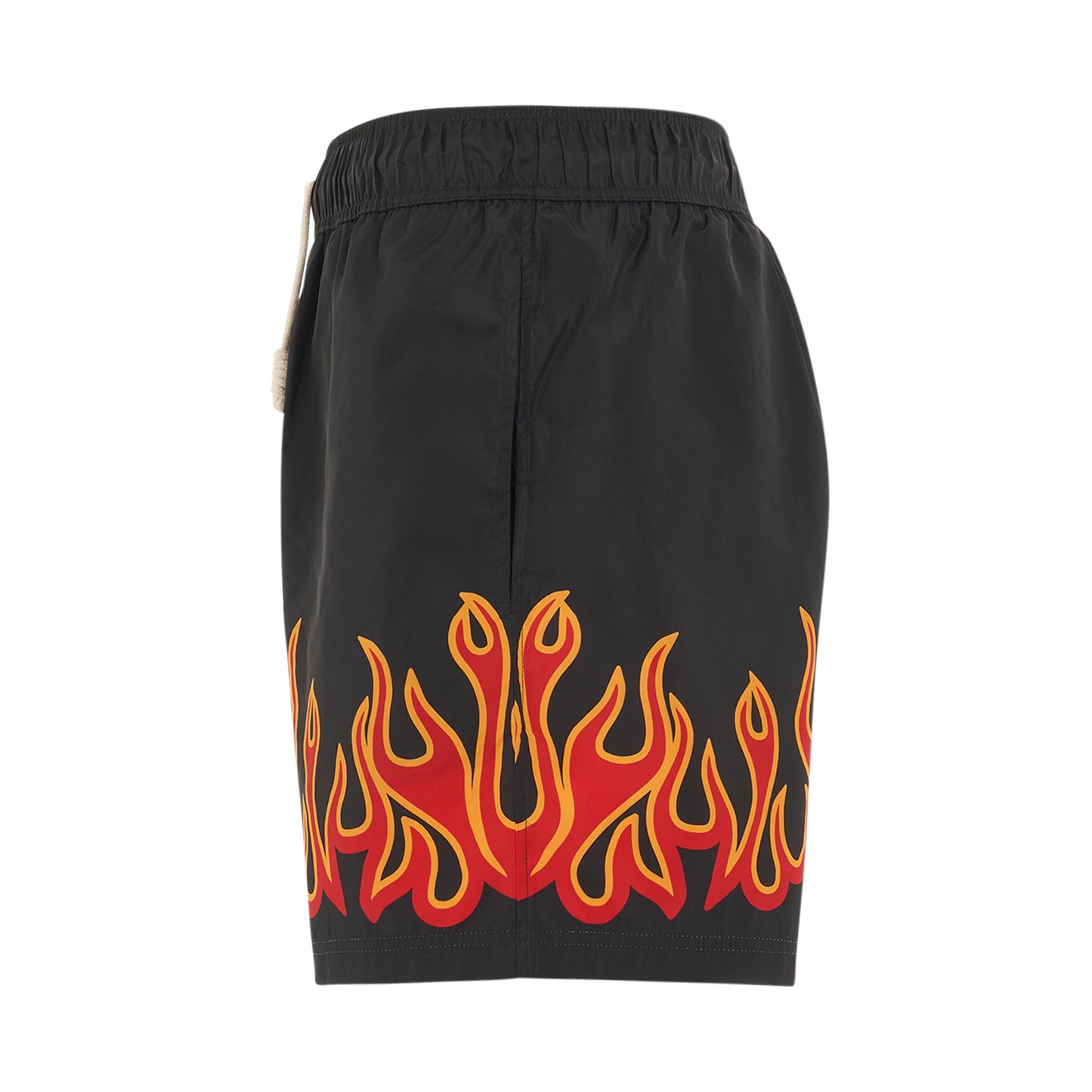 Burning Flames Print Swimshort in Black/Red