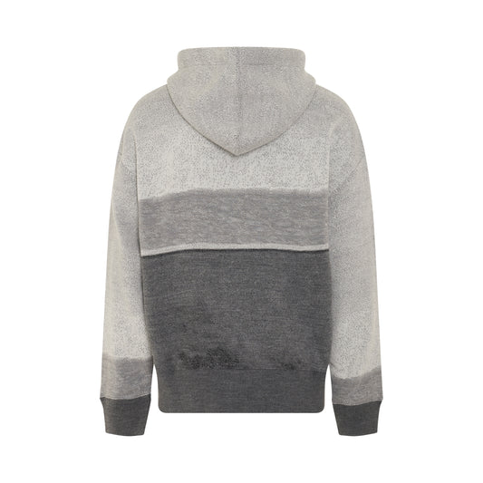 Jacquard Skater Hooded Sweater in Melange Grey