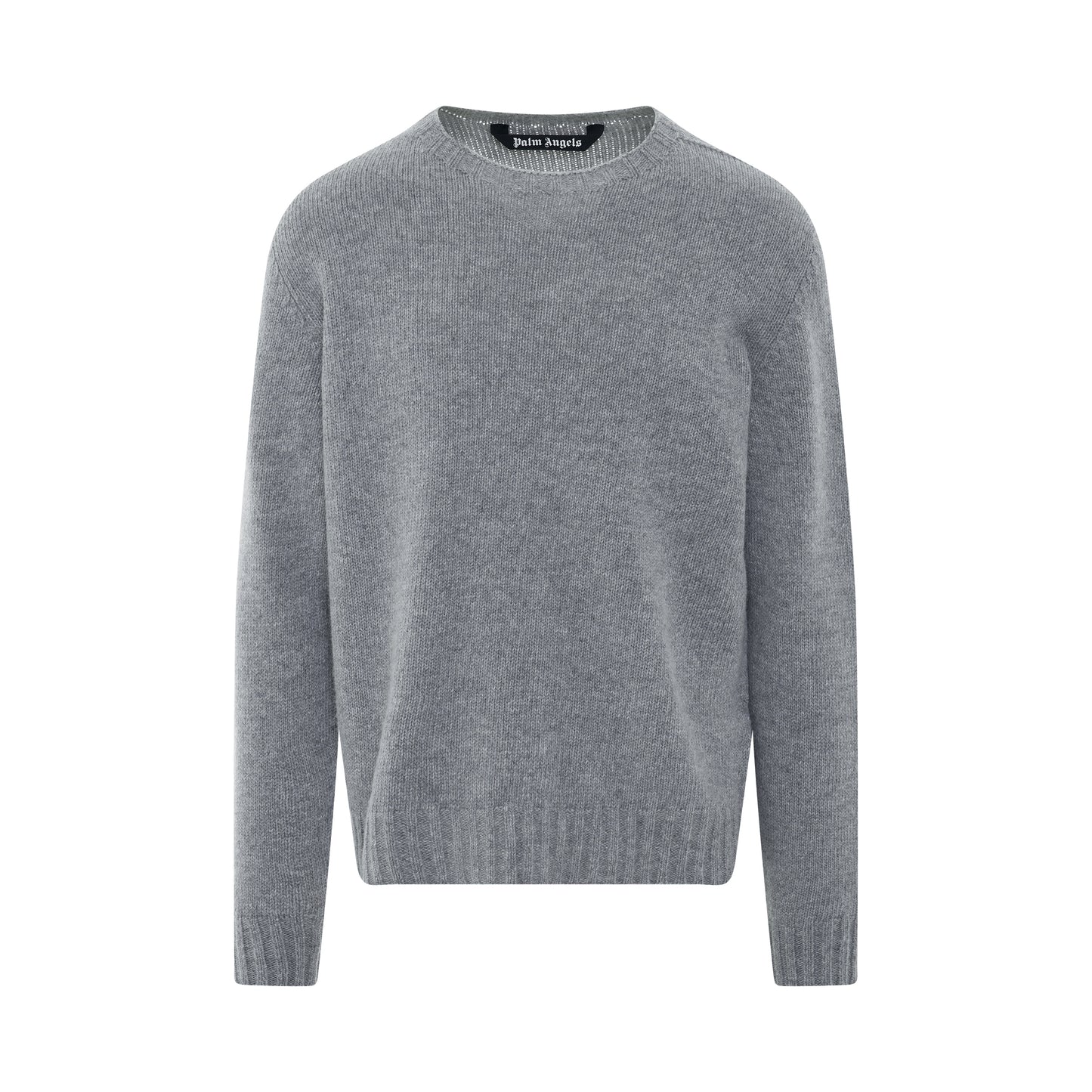 Curved Logo Sweater in Melange Grey/White