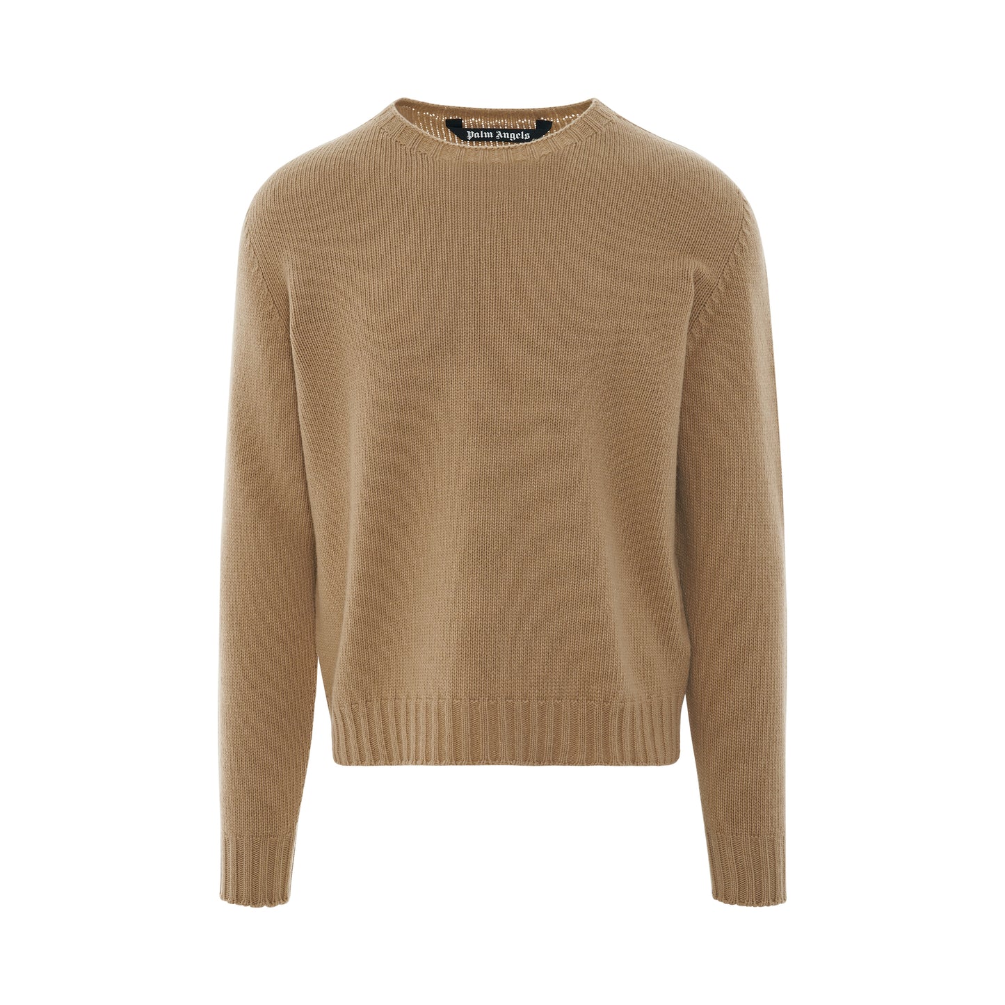 Curved Logo Sweater in Beige/White