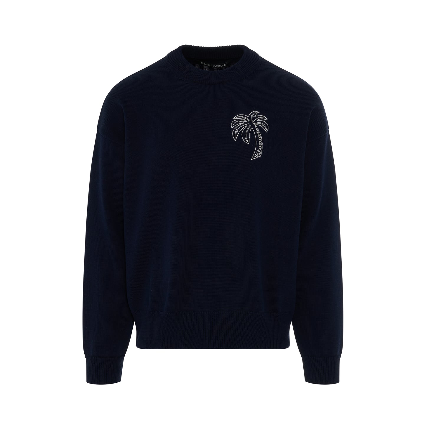 Embroidered Palm Sweater in Black/White