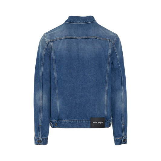 Indigo Track Denim Jacket in Light Blue