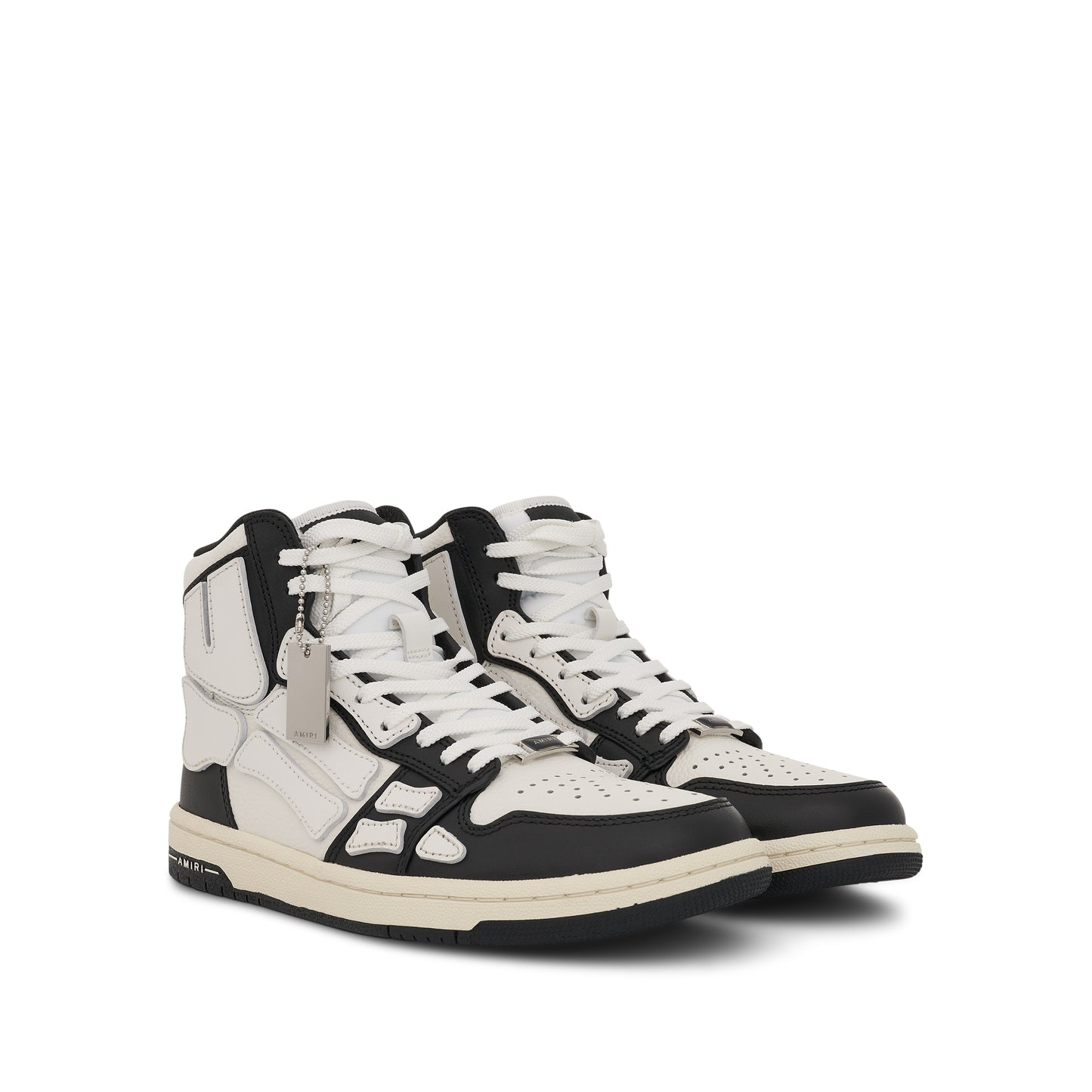 Skeleton High Leather Sneaker in Black/White