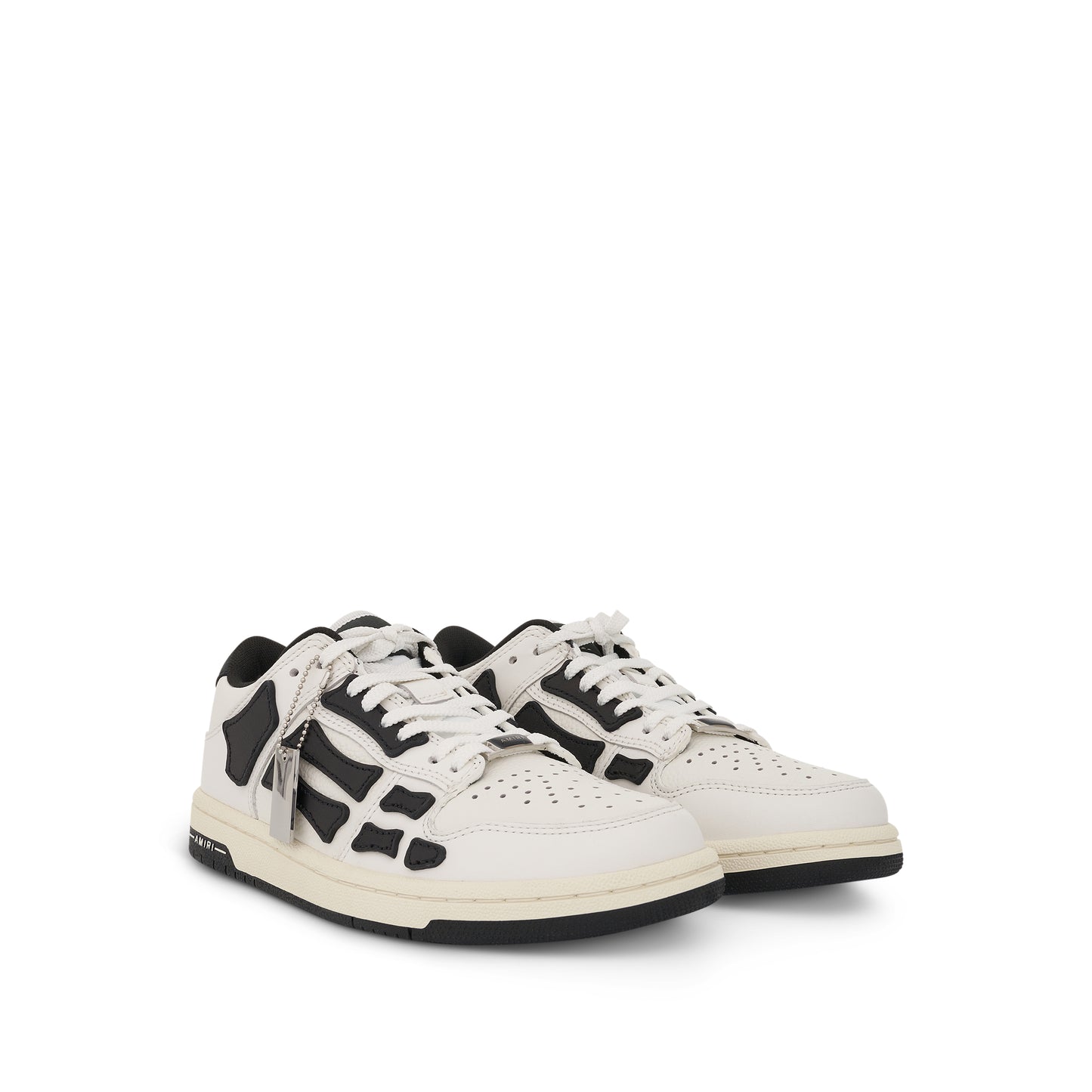 Skeleton Leather Sneaker in White/Black