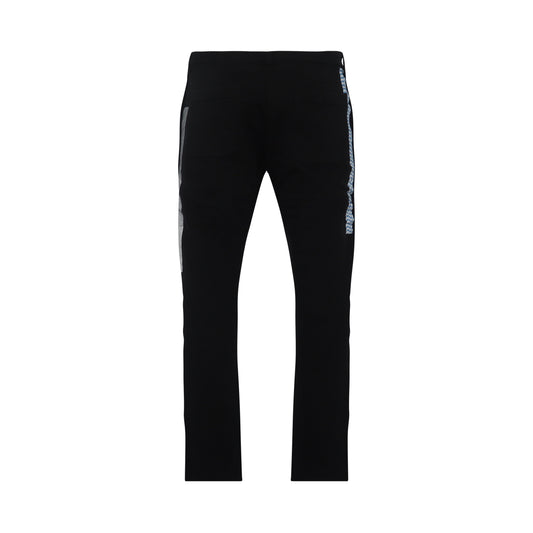 Barcode Print Sweat Pants in Black