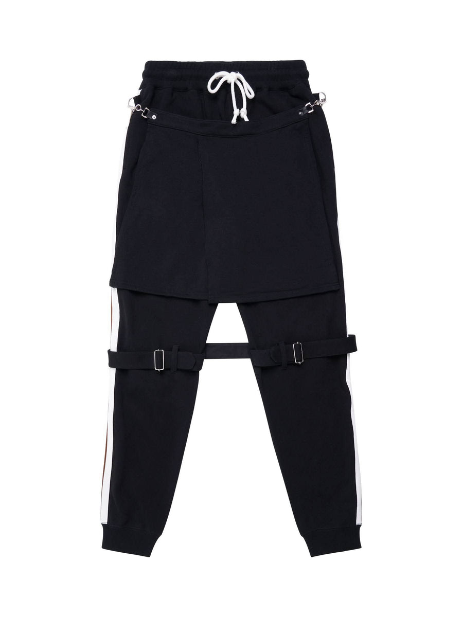 Bondage Sweatpants Contrasting Stripe in Black