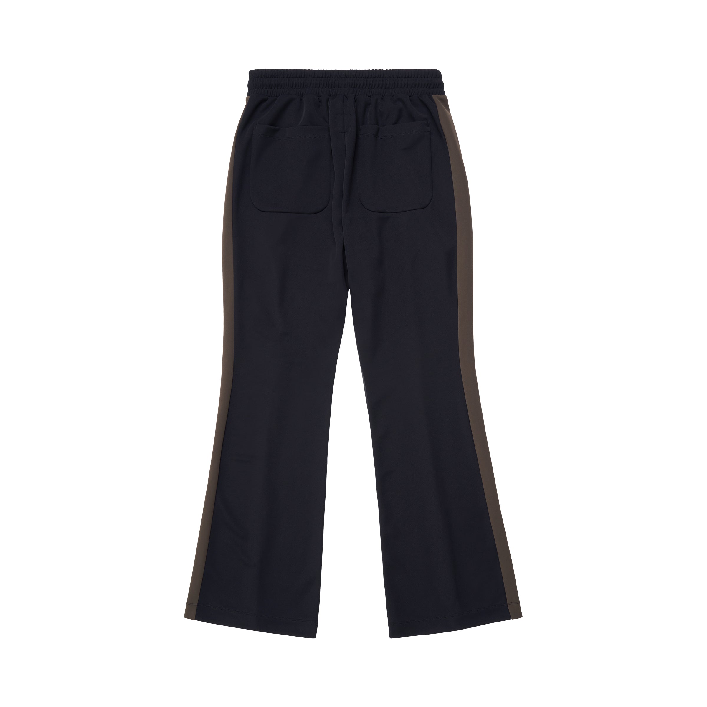 Flared Jersey Pants with Contrasting Colour Stripes in Black