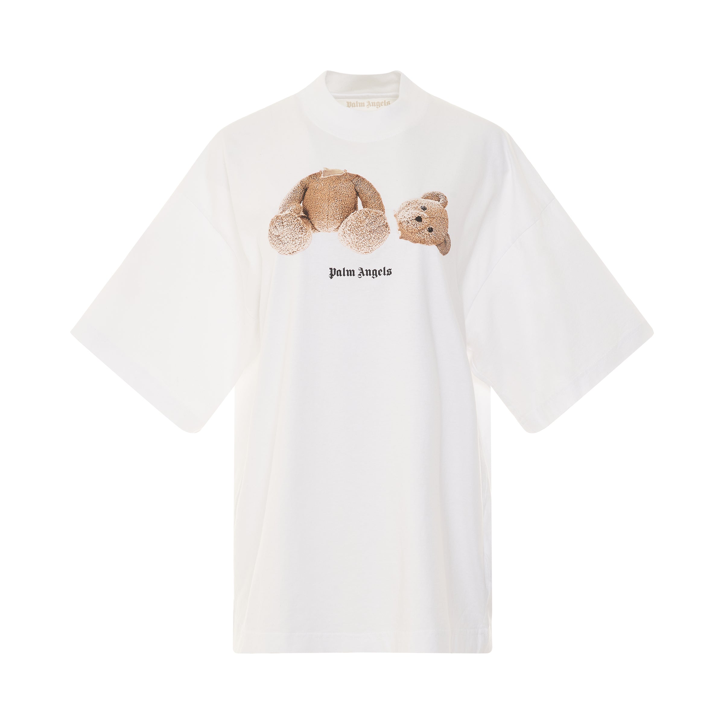 Bear Loose T-Shirt in White/Brown