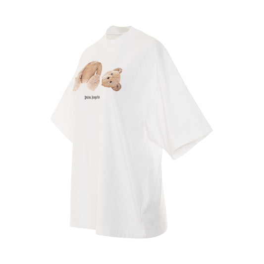 Bear Loose T-Shirt in White/Brown