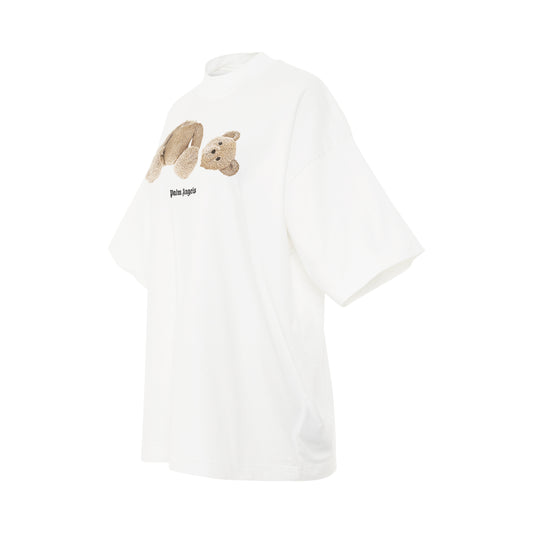 PA Bear Loose Fit T-Shirt in White/Brown