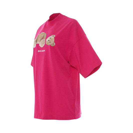 PA Bear Loose T-Shirt in Fuchsia/Brown