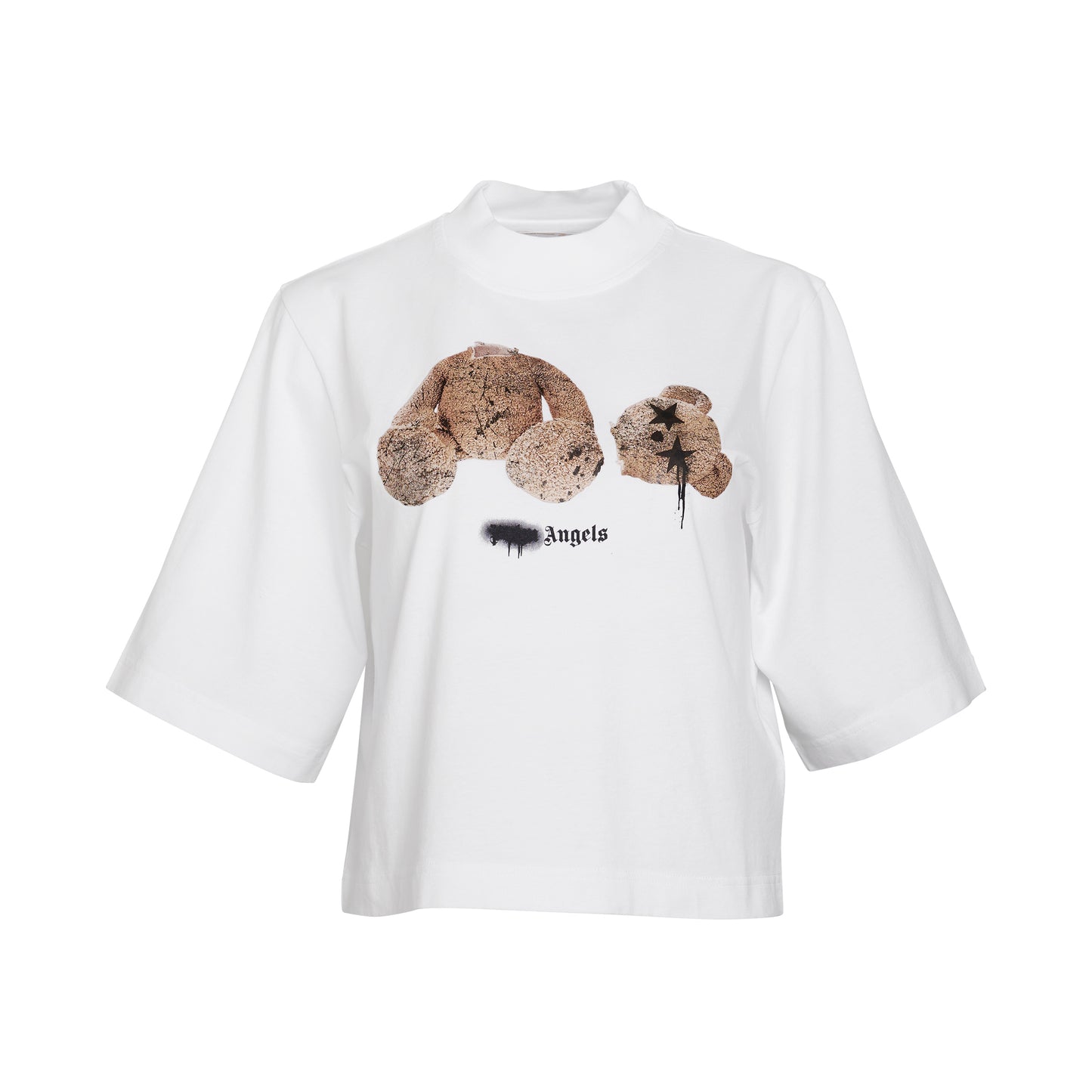 Sprayed PA Bear Cropped T-Shirt in White