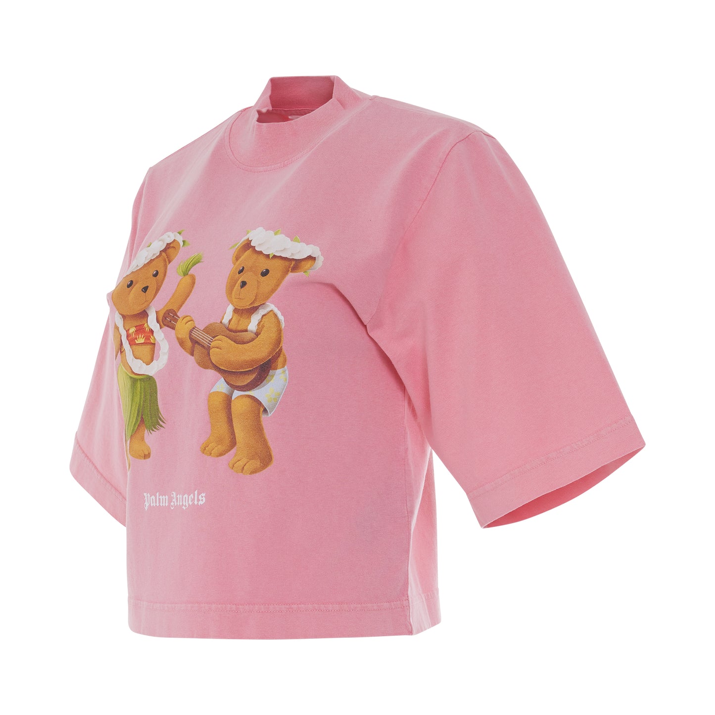 GD Dancing Bears Cropped T-Shirt in Fuchsia/Fluoro