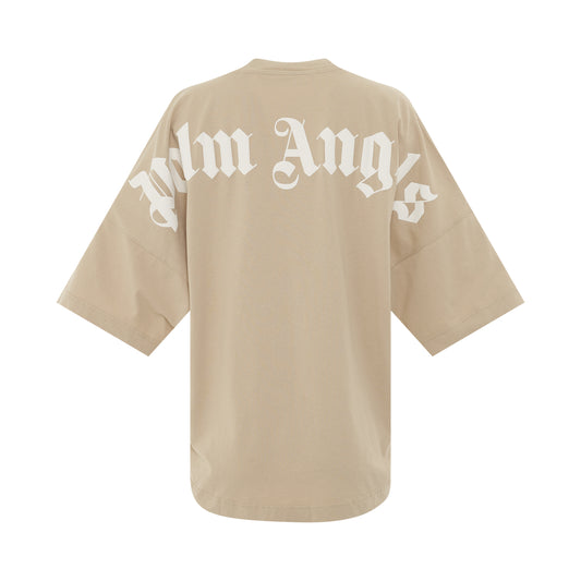 Classic Logo Oversize T-Shirt in Beige/White