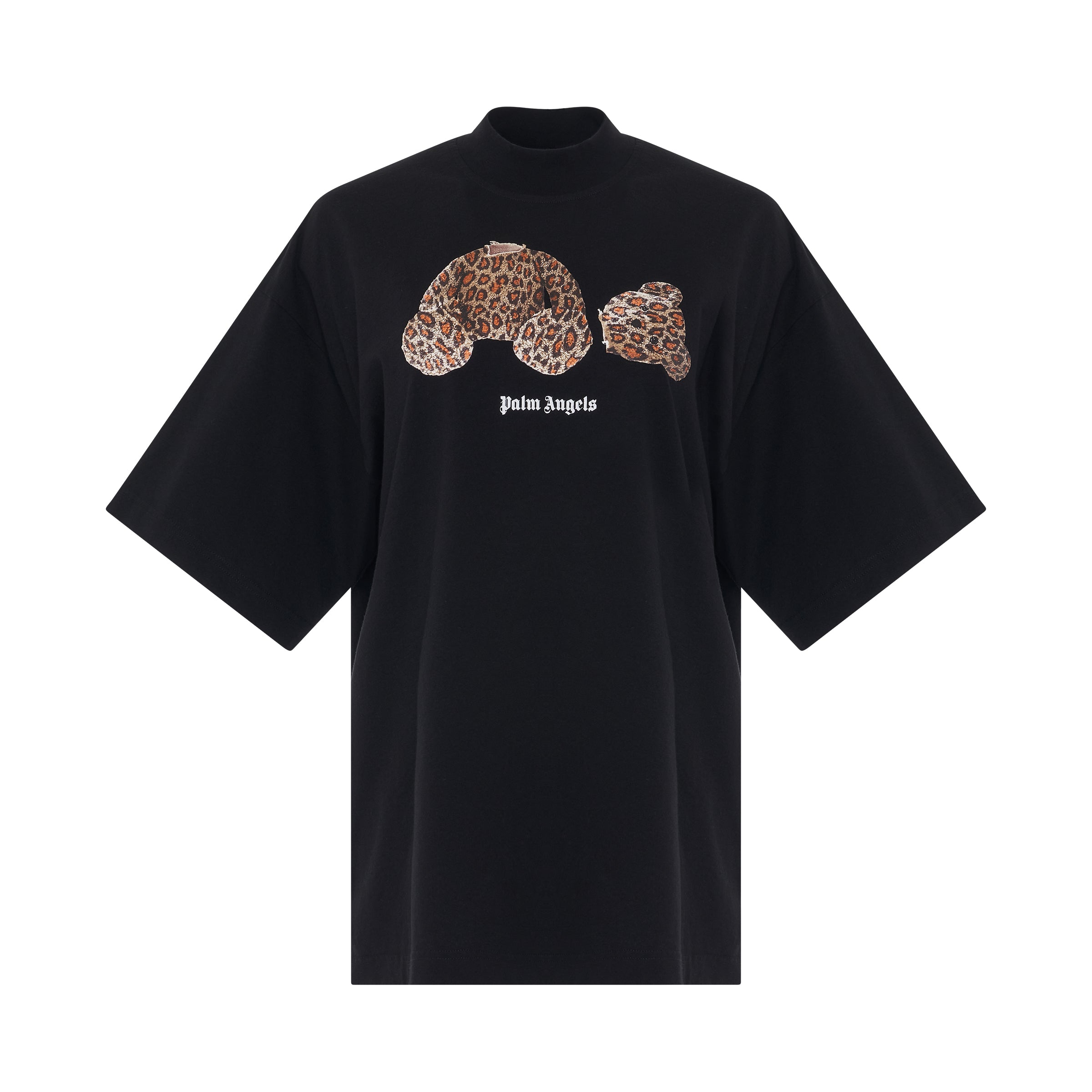 Leopard Bear Loose T-Shirt in Black/Brown