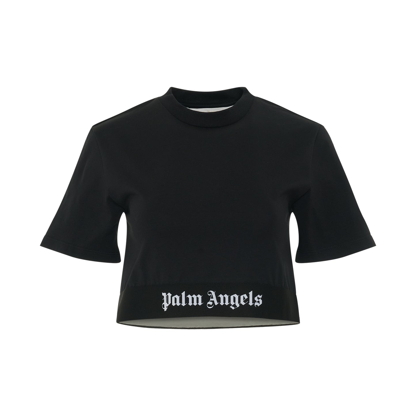 PA Logo Tape Cropped T-Shirt in Black/White