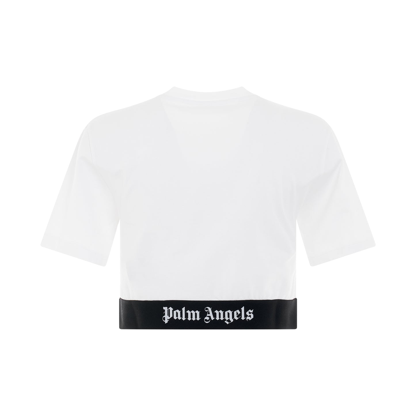 Logo Tape Cropped T-Shirt in White