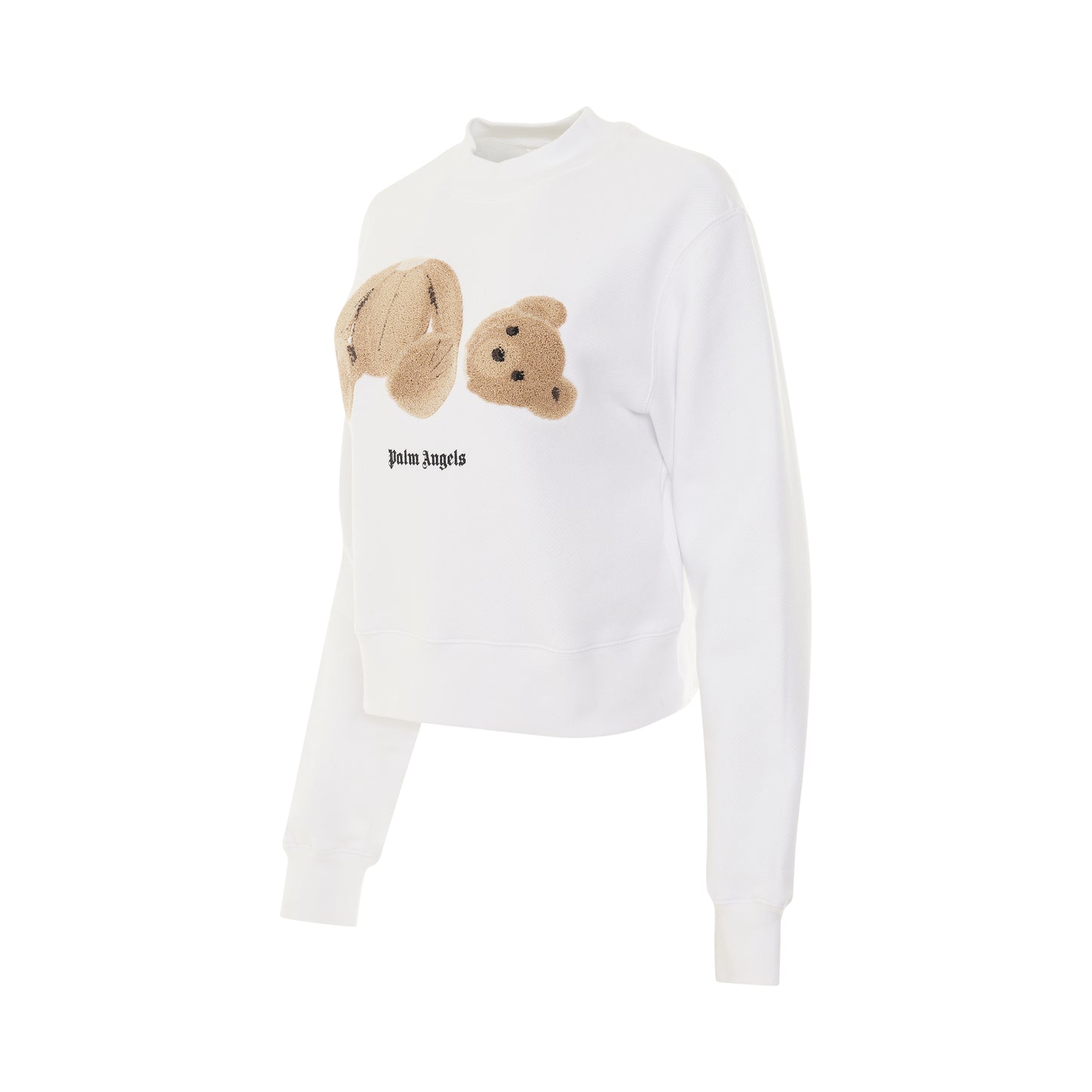 PA Bear Fitted Crewneck in White/Brown