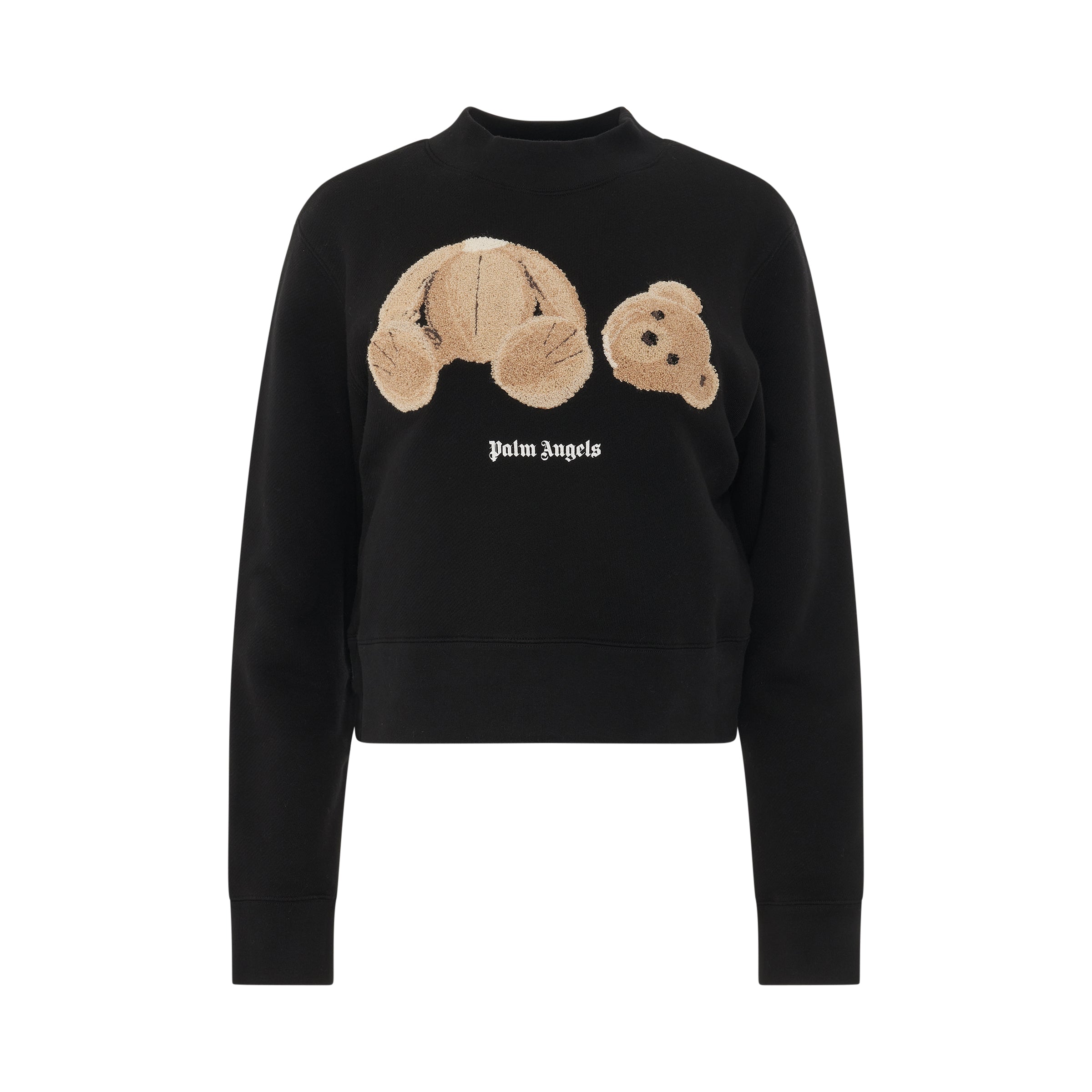 Palm Angels Bear Fitted Crewneck in Black/Brown