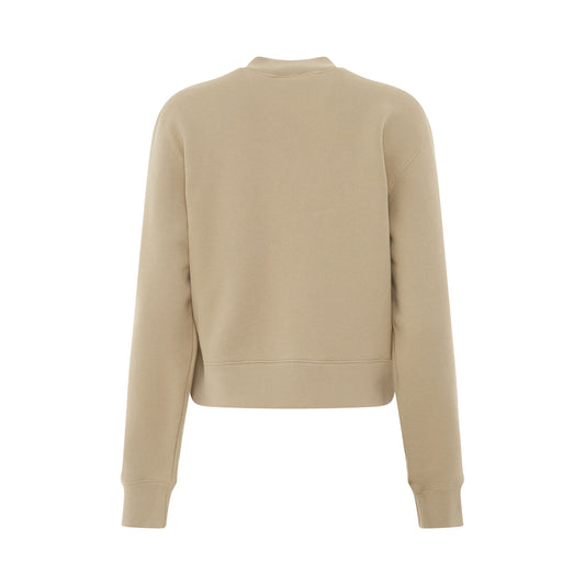 Palm Angels Bear Fitted Crewneck in Beige/Brown