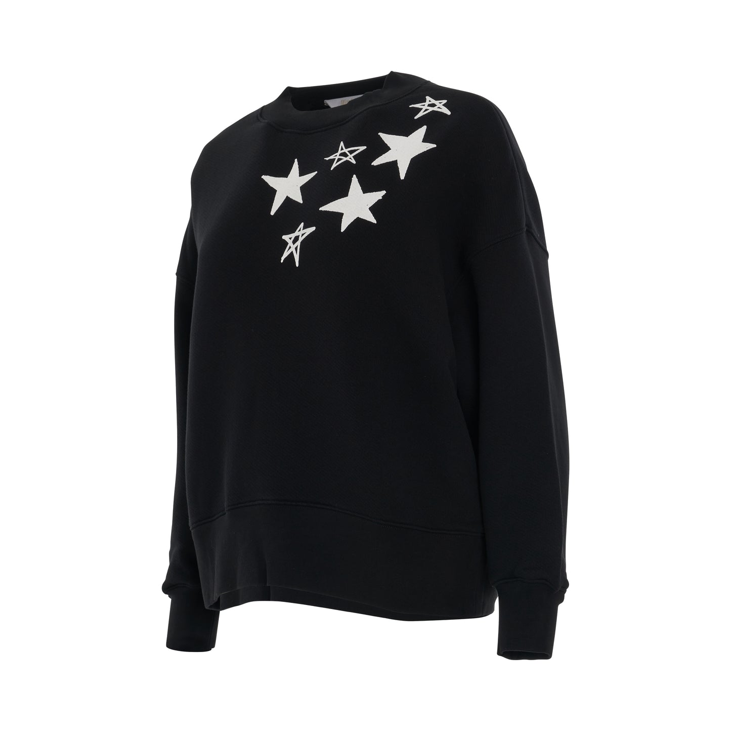 Shooting Stars Oversize Logo Sweatshirt in Black