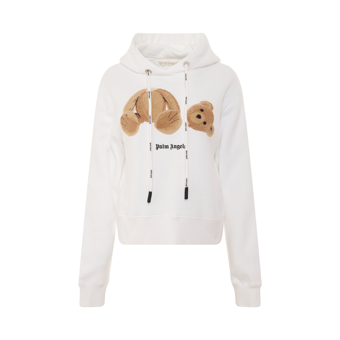 Classic PA Bear Hoodie in White/Brown