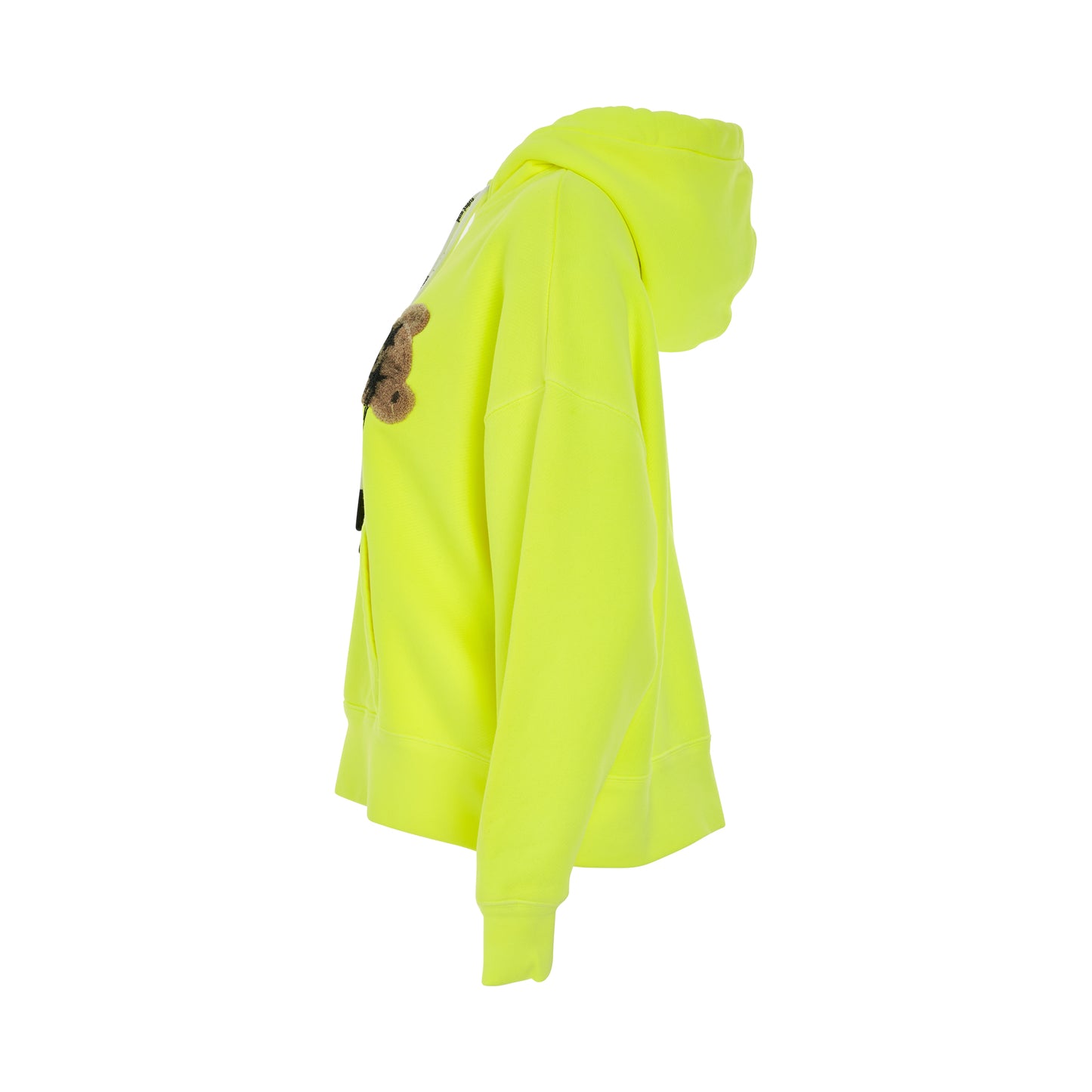Sprayed PA Bear Hoodie in Yellow Fluo