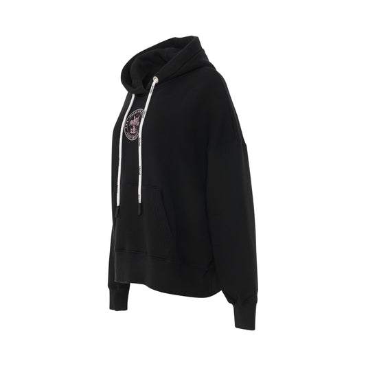 College Classic Hoodie in Black/Coral Pink