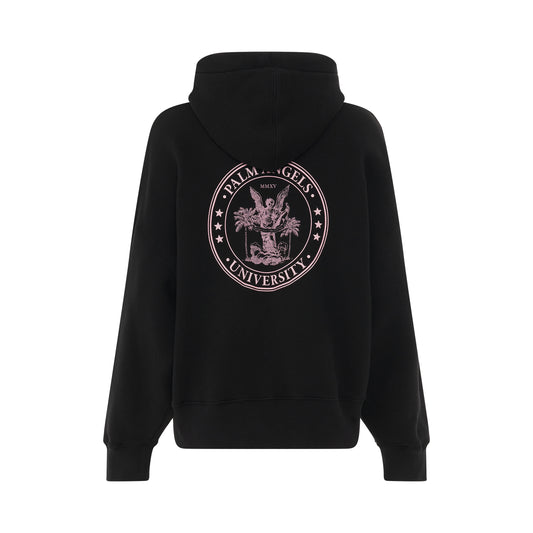 College Classic Hoodie in Black/Coral Pink