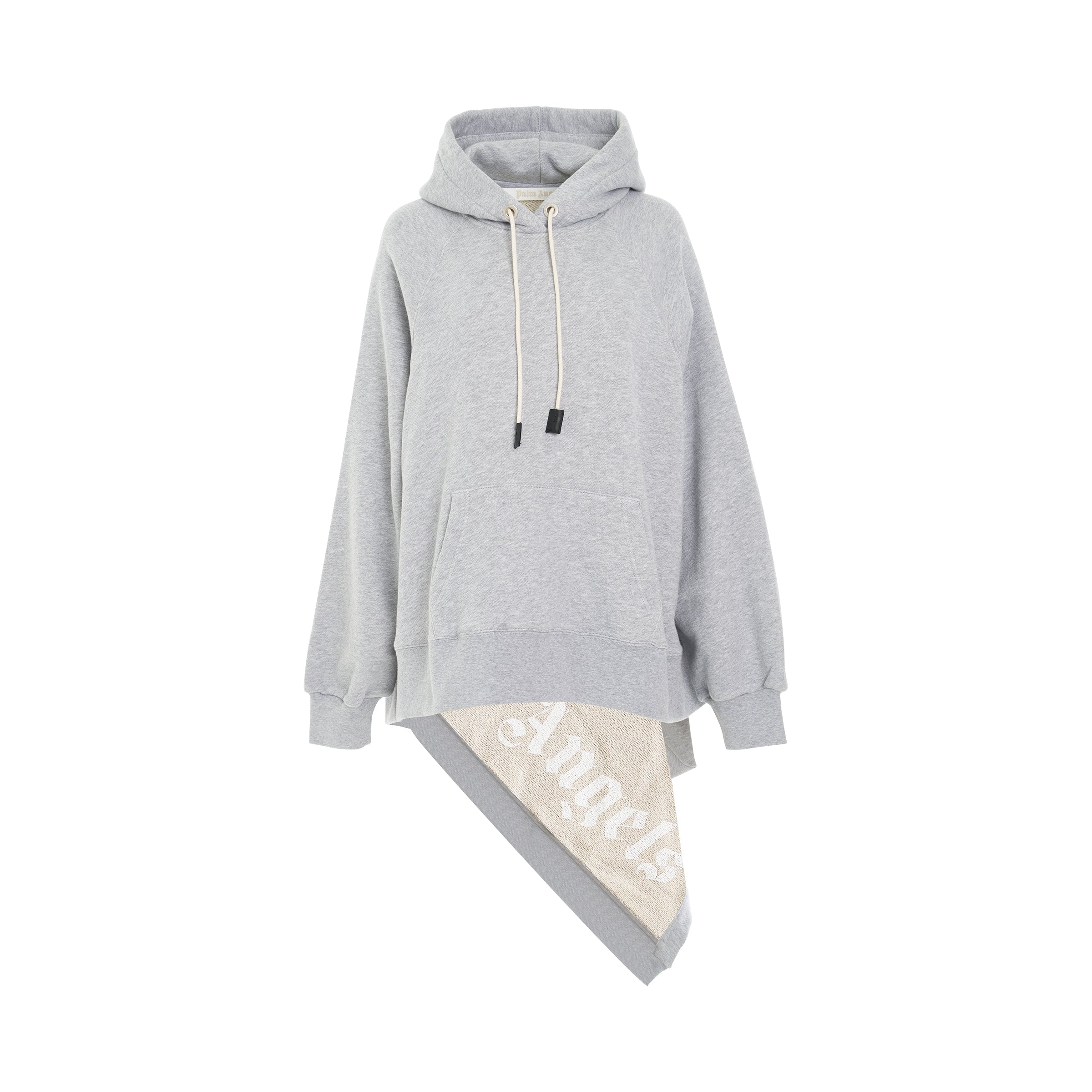 Logo Drape Hoodie in Melange Grey