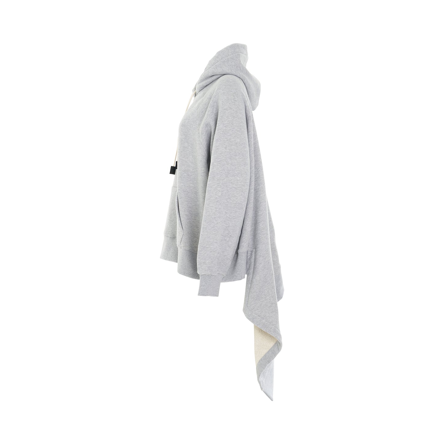 Logo Drape Hoodie in Melange Grey