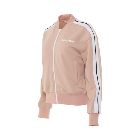 Bomber Track Jacket in Pink/White